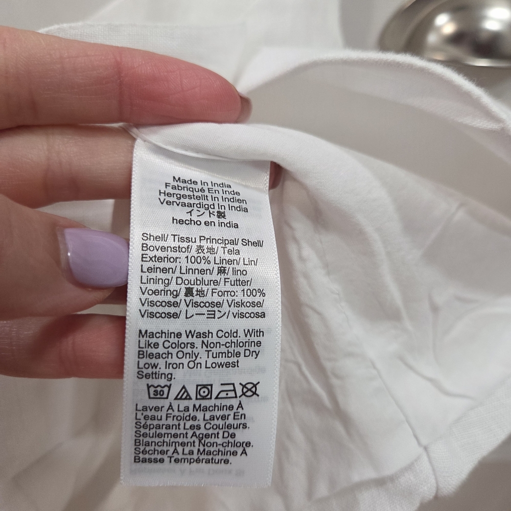 NWY J. Crew White Linen Button-Front Square-Neck Tank - Picture 7 of 9